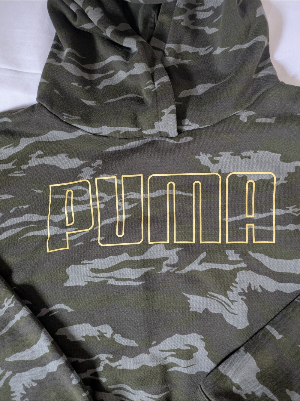 PUMA Olive Camo Hoodie with Gold Logo - Picture 2 of 5